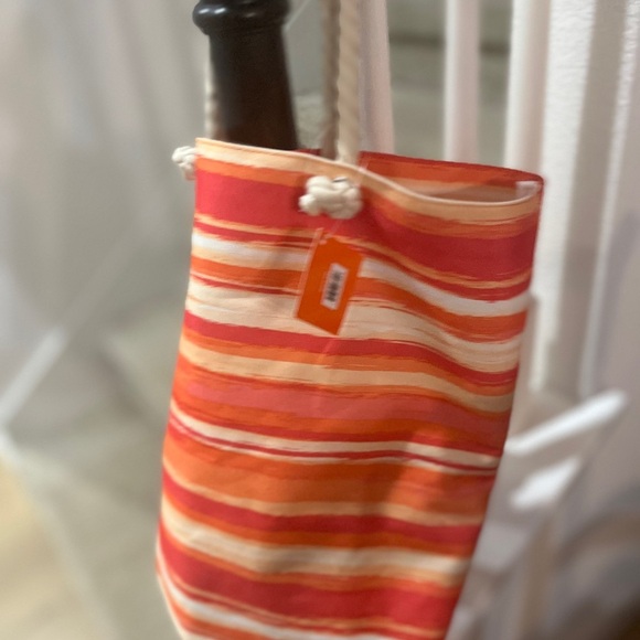Ulta Striped Orange and Red Tote Bag - Picture 9 of 12